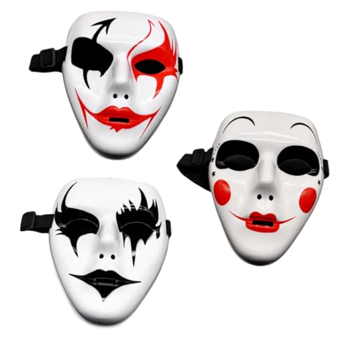 PartyKindom 3stücke Teiliges Handgemaltes Cosplay-maskenset Für Halloween Dekorative Kostüm-masken Für Erwachsene Und Teens Für Partys Und Cosplay-veranstaltungen von PartyKindom