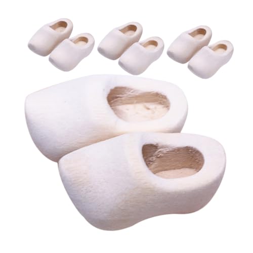 PartyKindom 4 Paare Miniature Holzschuhe für Puppenhaus Blanko Holzschuhe zum Basteln DIY Handwerksprojekt für Kreative und Bastelideen von PartyKindom