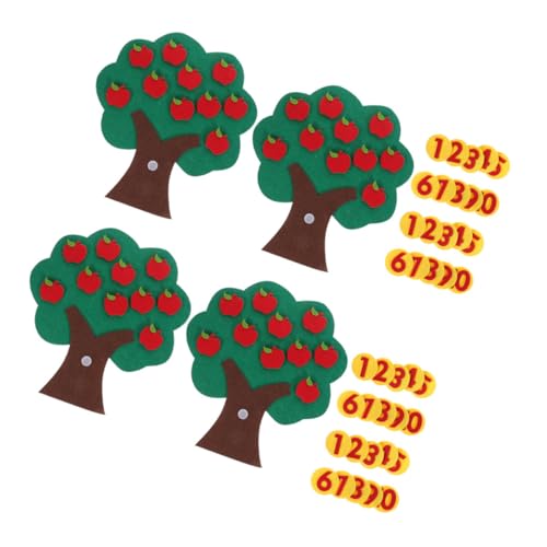 PartyKindom 4 Sätze Teiliges Filz Lernspielzeug für Handgefertigtes Langlebiges Kindergarten Mathematikspiel Pädagogisches Memory Spiel Gewebtem Filz Kreatives Zahlen und Lernspiel von PartyKindom