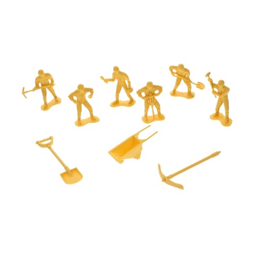 PartyKindom 4 Sätze Teiliges Miniatur Ingenieurarbeiter Figuren aus Langlebigem Kunststoff Glatte Oberfläche Detailgetreue Sandtisch DIY Materialien Kreative Bausteine für Sammler von PartyKindom