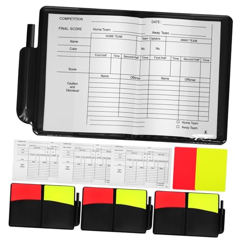 PartyKindom 4 Sets Set Rote Und Gelbe Karten Anzug Kits Fußball Schiedsrichter Karten Volleyball Fußball Schiedsrichter Karten Reffing Fußball Scorebook Fußball Schiedsrichter Spielkarten von PartyKindom