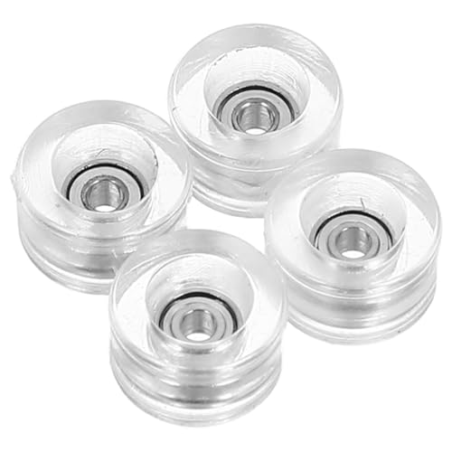 PartyKindom 4 Stück Finger-Skateboard-Rad Laufrad Skateboardräder zum Straßenleitungslauf praktische Räder Skateboardzubehör Finger-Skateboard-Lagerrad Radlager Plastik Transparent von PartyKindom