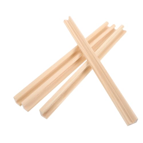 PartyKindom 4 Stück Holz Domino Ständer Einreihige Unbehandelte Holzhalter für Domino Mahjong und Brettspiele Zubehör für Spieler und Kreative Projekte von PartyKindom
