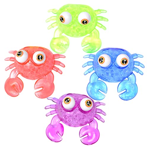 PartyKindom 4 Stück Krabbenförmige Stressball Spielzeuge Tragbare Widerstandsfähige Stress Spielzeuge für Zuhause und Büro zur Stressbewältigung Mentalen Gesundheit Zufällige von PartyKindom