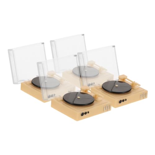 PartyKindom 4 Stück Modell Eines Plattenspielers und Cd Players für Puppenhäuser DIY Dekoration für Wohnzimmer und Schlafzimmer Ergänzung für Mini Häuser von PartyKindom
