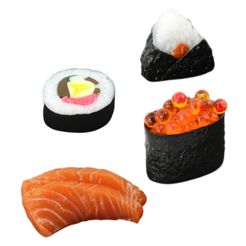 PartyKindom 4 Stück Realistisches Onigiri Sushi Modell Langlebige Künstliche Lebensmitteldeko Detailgetreue Nachbildung für Fotografie Partydekoration Sushi-Laden und Heimgebrauch von PartyKindom