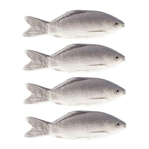 PartyKindom 4 Stück Simulation Fischmodell Künstliches Fischdekor für Zimmer Nachahmung Kreative Fischschmuck für groß künstliches Fischspielzeug Wohnkultur Pu Grey von PartyKindom