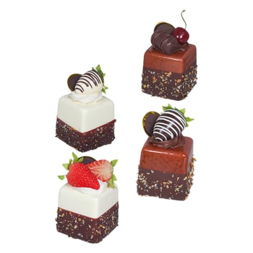 PartyKindom 4 Stück Simulation Kuchenmodell Kunstkuchenmodell Dekoratives Kuchenmodell künstliche Kuchen zur Auslage Simulation Gourmet -Kuchen gefälschtes Cupcake-Modell Kuchenanzeige Harz von PartyKindom