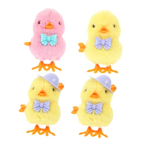 PartyKindom 4 Stück Teiliges Aufzieh Küken aus Plüsch für Bunte Osterdeko und Osterkorb Füller Wind Up Chick mit Niedlichen und Krawatten als und Partyspaß PartyKindom 4 Stück Teiliges Aufzieh Küken aus Plüsch für Bunte Osterdeko und Osterkorb Füller Wind Up Chick mit Niedlichen und Krawatten als und Partyspaß von PartyKindom