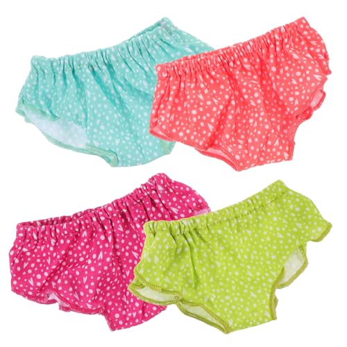 PartyKindom 4 Stück Teiliges Buntes Puppenunterwäsche Elastischem Material Waschbare Puppen Wiederverwendbare Puppenhöschen Passgenaues Zubehör für Puppenkleidung und Spielspaß von PartyKindom