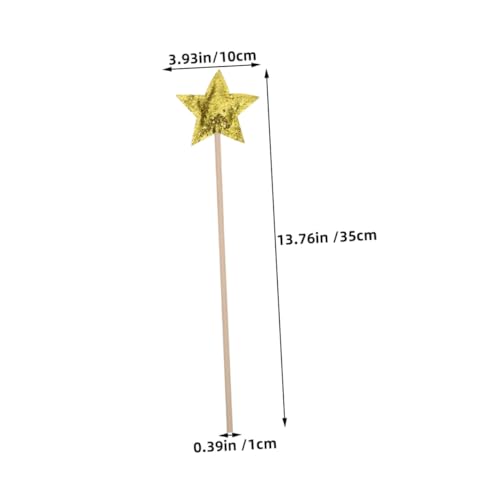 PartyKindom 4 Stück Teiliges Feenstab für Goldene Glitzer Stern Zauberstäbe als Bühnenrequisiten und Geburtstagsdeko Weiches Material für Verkleidung Cosplay und Kinderparty von PartyKindom