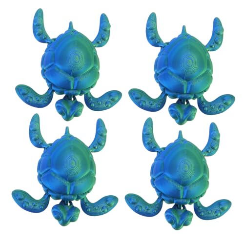 PartyKindom 4 Stück Teiliges Gedrucktes Schildkrötenmodell Bewegliche Gelenke Stabiles und Leichtes Meeresdekor Kreative Sammlerfiguren für Schreibtisch Regal und Geschenkideen PartyKindom 4 Stück Teiliges Gedrucktes Schildkrötenmodell Bewegliche Gelenke Stabiles und Leichtes Meeresdekor Kreative Sammlerfiguren für Schreibtisch Regal und Geschenkideen von PartyKindom