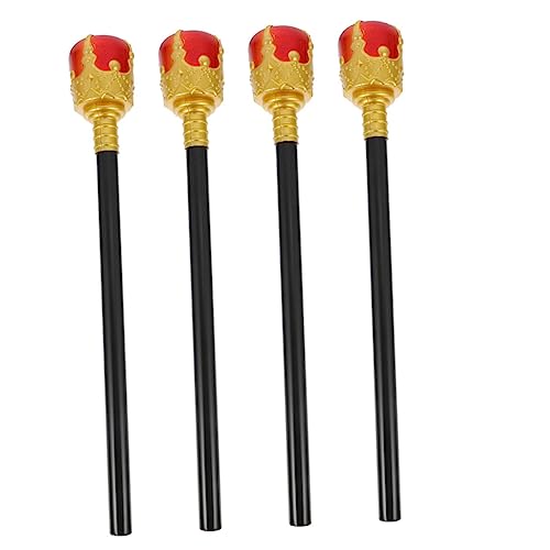 PartyKindom 4 Stück Teiliges Königszepter Kinderkostüm Halloween Zauberstab Prop für King Cosplay Zubehör Leicht und Tragbar Kreatives Partyspielzeug Zufällige Farbe Zufällige Farbe von PartyKindom