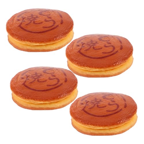 PartyKindom 4 Stück Teiliges Künstliche Japanische Dorayaki Dekoration Realistische Food Props für Küche Fotografie und Home Styling Hellbraun von PartyKindom