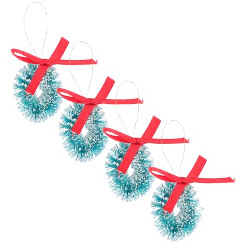 PartyKindom 4 Stück Teiliges Mini Weihnachtskranz Realistische Miniatur Girlanden Deko für Puppenhaus Festliche Weihnachtsdekoration für Kleine Möbel und Weihnachtsbaum Ornament von PartyKindom