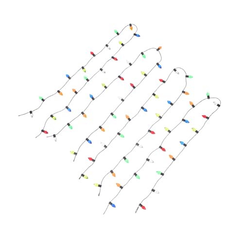 PartyKindom 4 Stück Teiliges Miniatur-Lichter Transparenten Perlen für Puppenhaus und Weihnachtsbaum Einfache Installation Flexible Kombination für Kreative DIY-Dekorationen Lange Lichterkette von PartyKindom