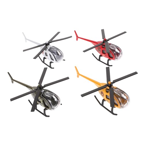 PartyKindom 4 Stück Teiliges Miniatur Metall Flugzeugmodell Realistische Hubschrauber Militärflugzeug Dekoration Robuste Handwerkskunst als Geschenk und Wohnraum Schmuck für Jungen und von PartyKindom