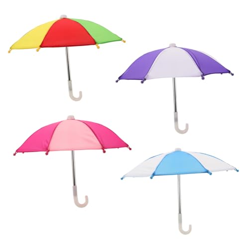 PartyKindom 4 Stück Teiliges Puppen Regenschirm Miniatur Farbwechselnder Mini Regen Regenschirm Realistische Puppenhaus Dekoration Leicht Kompakt Stylisches Design von PartyKindom