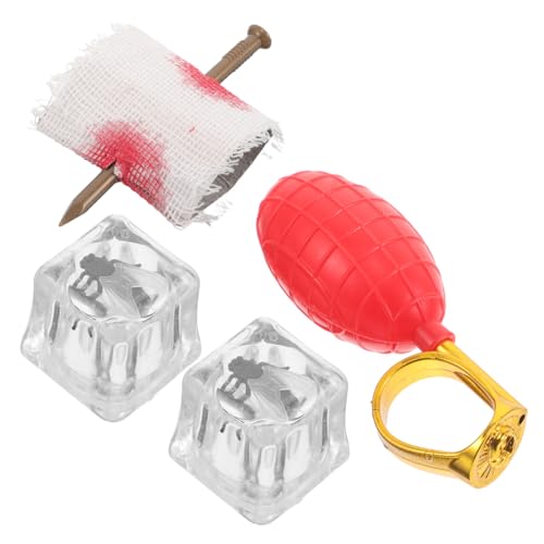 PartyKindom 4 Stück Teiliges Set mit Wasserspritzring Fake-Nagel-durch-Finger-Trick Realistischen Insekten-eiswürfeln Lustige Halloween Party Accessoires für Karneval und Aprilscherz PartyKindom 4 Stück Teiliges Set mit Wasserspritzring Fake-Nagel-durch-Finger-Trick Realistischen Insekten-eiswürfeln Lustige Halloween Party Accessoires für Karneval und Aprilscherz von PartyKindom
