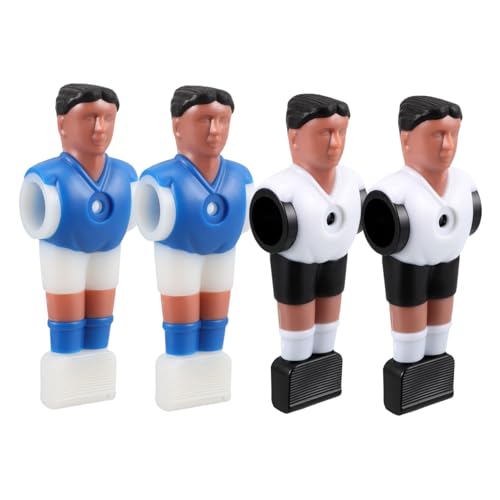 PartyKindom 4 Stück Teiliges Tischfußball Figuren aus Robustem Harz Langlebige Kicker Spieler für Tischfußball Schwarz Blau und Geeignet für Heim Büro und Freizeitbereiche von PartyKindom