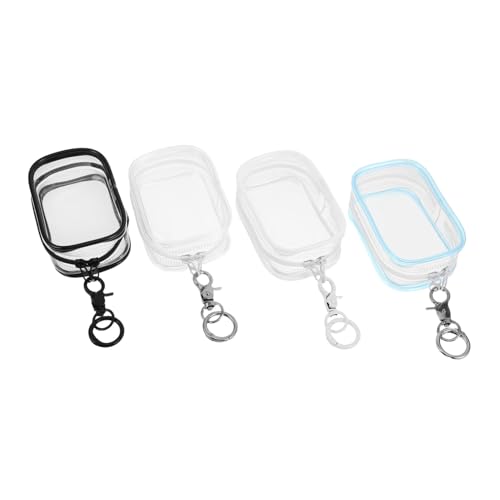 PartyKindom 4 Stück Teiliges Transparenter PVC Sammelfiguren-aufbewahrungsbeutel mit Schlüsselanhänger Tragbare Stabile für Plüschpuppen Kompakte Vielseitige Display Transporttasche für von PartyKindom