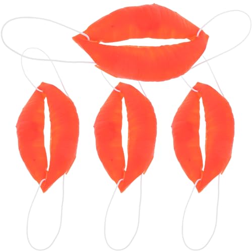 PartyKindom 4 Stück Wurst -Mund -Requisiten komisch Schließfach falsche Lippen rote Lippe pro lustige Lippen Requisiten Mund knifflige Requisiten lustige mundförmige Foto -Requisiten Plastik von PartyKindom