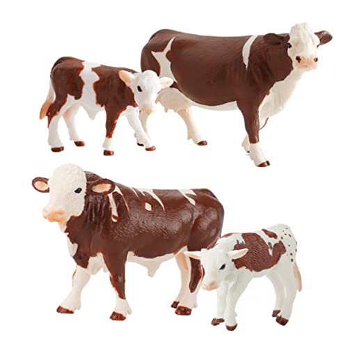 PartyKindom 4 Stücke Weidentiermodell Mini-Kuh- Spielzeugkühe für Tierspielzeug realistisches Figurenmodell Bauernhofmodelle Mini-Nutztiere Tiere Kuh PVC Weiß von PartyKindom