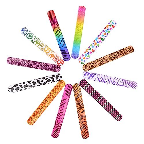 PartyKindom 45 Stück Slap Armbänder für Kindergeburtstagsfeiern Bunte Muster Spaß Mitgebsel Zufällige Designs Party für Jungen und Mädchen von PartyKindom