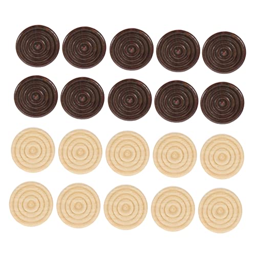 PartyKindom 48Stücke Holz Checkers Langlebige Holzspielsteine für Brettspiele Helle Dunkle Figuren Zubehör für Schachliebhaber Fördert Logisches von PartyKindom