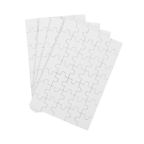 PartyKindom 4Blätter DIY Sublimationspuzzle Leere Holzpuzzle Rohlinge für Kreative Bastelprojekte Beschreibbare Puzzleteile für Familien und Partyspiele Sicher und Langlebig von PartyKindom