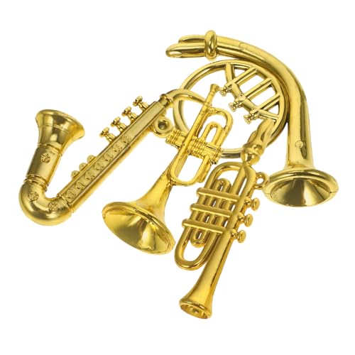 PartyKindom 4Stücke Mini Musikinstrumente Modellset aus Kunststoff Puppenhaus Zubehör für Weihnachten und Detailreiche Dekoration für Home Ornament und Sammlerstücke von PartyKindom