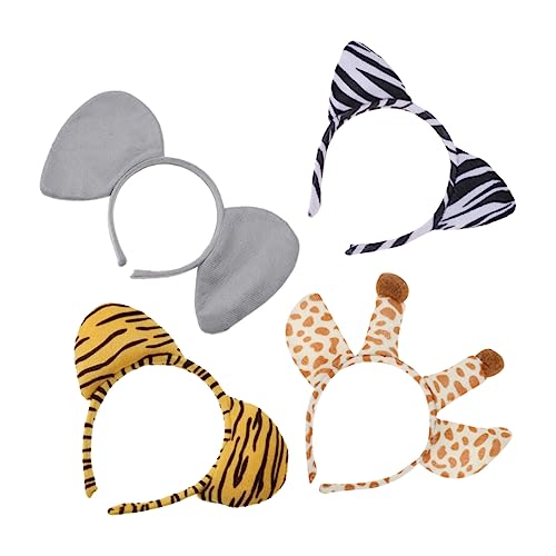 PartyKindom 4Stücke Teiliges Tierohren Stirnband für Erwachsene und Tiger Elefant Giraffe Zebra Halloween Kostümzubehör für Partys und Cosplay Rutschfest und Bequem PartyKindom 4Stücke Teiliges Tierohren Stirnband für Erwachsene und Tiger Elefant Giraffe Zebra Halloween Kostümzubehör für Partys und Cosplay Rutschfest und Bequem von PartyKindom