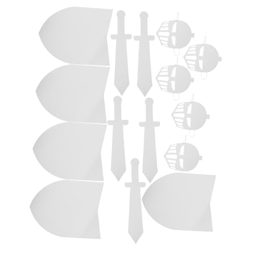 PartyKindom 5 Sätze DIY Ritter Schild Maske Bastelset Leichtes Karton Zubehör für Mittelalterliche Rollenspiele Faschingskostüme Jungen Mädchen Partyspaß von PartyKindom