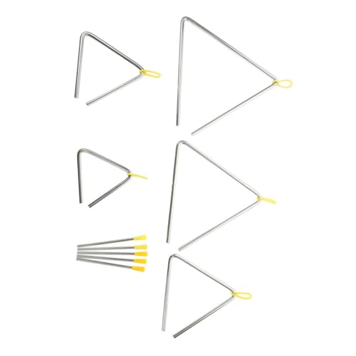PartyKindom 5 Sätze Teiliges Dreieck Percussion Instrument für Leichtes Tragbares Musikinstrument mit Klarem Einfache Handhabung für Anfänger und Musiklernen von PartyKindom