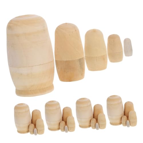 PartyKindom 5 Sätze Unbemalte Russische Nesting Dolls Lagige Holz Matryoshka Puppen DIY Bastelset für Erwachsene Sicheres Glattes Holz für Kreative Malaktivitäten und Geschenkdekoration PartyKindom 5 Sätze Unbemalte Russische Nesting Dolls Lagige Holz Matryoshka Puppen DIY Bastelset für Erwachsene Sicheres Glattes Holz für Kreative Malaktivitäten und Geschenkdekoration von PartyKindom