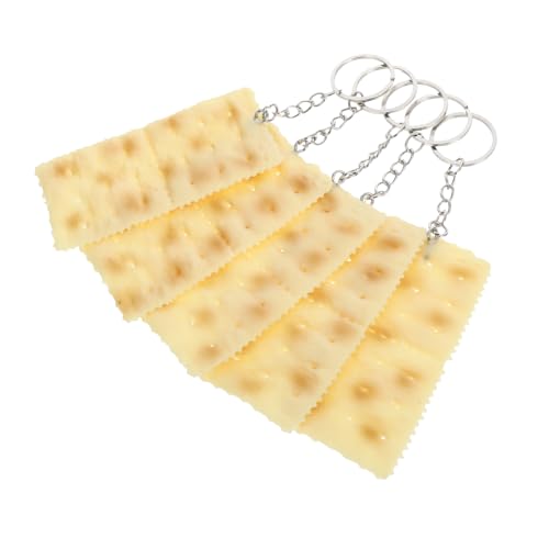 PartyKindom 5 Stücke Soda Cracker Keychain Realistische Kekse Lebensmittel Schlüssel Tasche Decor Für Spaß Zubehör von PartyKindom