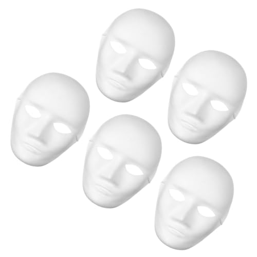 PartyKindom 5 Stück Diy Paintable Papiermasken Weiße Leere Bastelmasken für Partys Kreative Projekte und Leicht und zu Tragen PartyKindom 5 Stück Diy Paintable Papiermasken Weiße Leere Bastelmasken für Partys Kreative Projekte und Leicht und zu Tragen von PartyKindom
