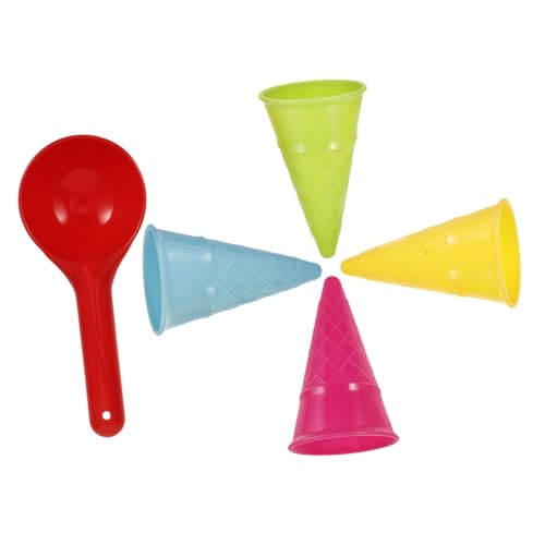 PartyKindom 5 Stück Eisschaufelspielzeug Bausatz Zapfen Kugel Eiswaffel Eisbecher Eistütenspielzeug für Sand-Eistüten Eiswaffel Zufällige Farbe von PartyKindom