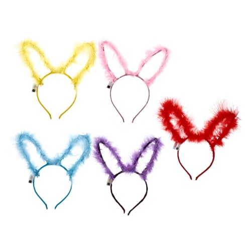 PartyKindom 5 Stück Leuchtendes Hasenohren Haarreif Teiliges Gemischtes Farbdesign für Karneval Halloween und Weihnachten für Kostüm und Party Dress Up Zubehör von PartyKindom