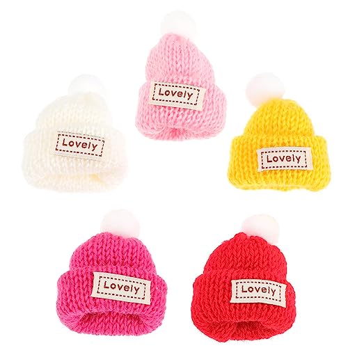 PartyKindom 5 Stück Mini Strickmützen aus Wolle DIY Bastelzubehör für Puppen und Weihnachtsdekoration Kleine Hüte für Kreative Projekte Gelb Rot und Weiß PartyKindom 5 Stück Mini Strickmützen aus Wolle DIY Bastelzubehör für Puppen und Weihnachtsdekoration Kleine Hüte für Kreative Projekte Gelb Rot und Weiß von PartyKindom