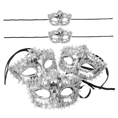 PartyKindom 5 Stück Teiliges Glänzende Halbgesichts Masken für Halloween Damen Komfortabel Hautfreundlich für Karneval Kostümparty Maskenball und Festliche Anlässe von PartyKindom