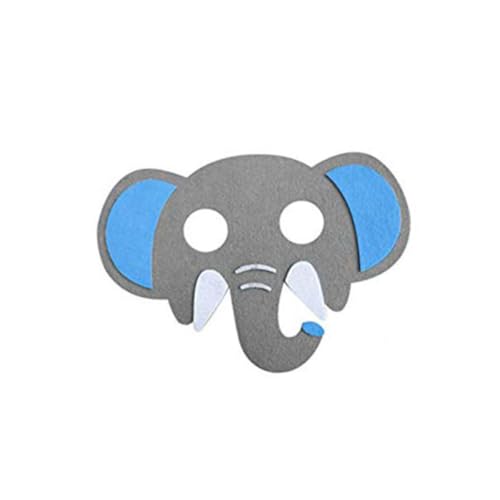 PartyKindom 5 Stück Teiliges Tiermasken aus Filz Lustige Gesichtsmasken für Party und Kostüm mit Elefant Tiger Flusspferd Giraffe Zebra Sicher und Bequem von PartyKindom