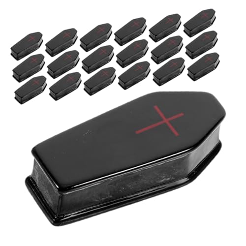 PartyKindom 50 Stück Teiliges Miniatur Halloween Sarg Set aus Resin Detailreiche Mini Coffin Dekorationen für Puppenhaus Mikro Landschaft Büro und Gruselige Halloween Deko von PartyKindom