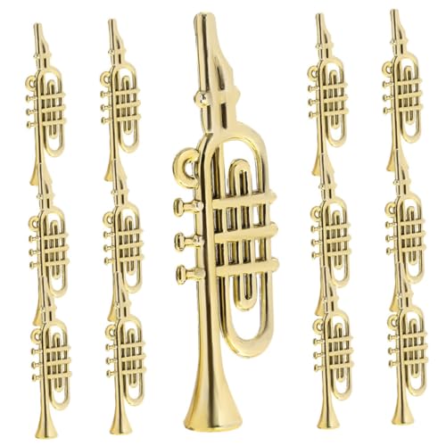 PartyKindom 50 Stück Teiliges Miniatur Musikinstrumente mit Goldenem Finish Mini Trompete Flöte Saxophon Modelle für DIY Bastelprojekte und Festliche Weihnachtsbaumdekoration von PartyKindom