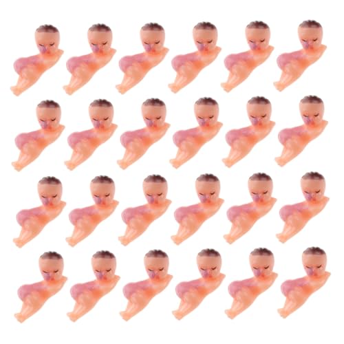 PartyKindom 50 Stück Teiliges Schlafende Babyfiguren aus Robustem Kunststoff Stabile Babyparty Dekoration Niedliche Tischdeko für Shower Rosa Langlebig und Bruchsicher von PartyKindom