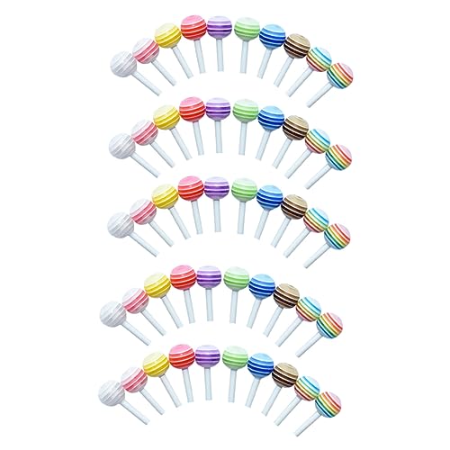 PartyKindom 50Stücke Mini Lutscher Farbenfrohe Dekorationen für Mini Realistische Formen und Farben Zubehör für Bastelarbeiten und Kreative Projekte von PartyKindom
