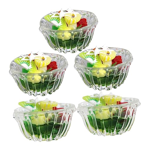 PartyKindom 5Stücke Salatschüssel Teiliges Puppenfutter für Mikrolandschaften Dekoration für Miniaturhäuser DIY Projekte und Kreative Spielideen von PartyKindom