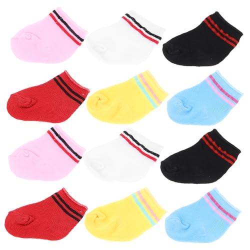 PartyKindom 6 Paare Bunte Puppensocken Aus Baumwolle Für Puppen Weiche Knöchelhohe Socken Puppenkleidung Zubehör Für Mädchen Puppenhaus Dekor PartyKindom 6 Paare Bunte Puppensocken Aus Baumwolle Für Puppen Weiche Knöchelhohe Socken Puppenkleidung Zubehör Für Mädchen Puppenhaus Dekor von PartyKindom