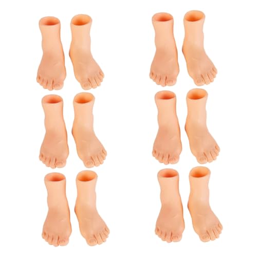 PartyKindom 6 Paare Zehenfingerabdeckung Fuß Fingerpuppen Fingerhände Fingerpuppen Füße Requisiten Handfingerpuppen Mini Finger-Fuß-Puppen Füße Fingerpuppen Marionette Vinyl von PartyKindom