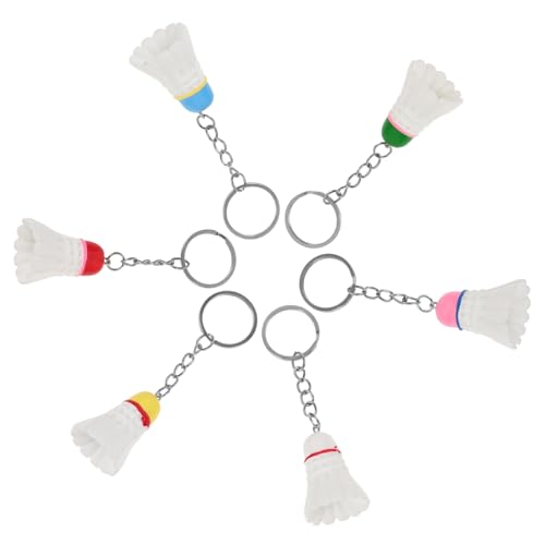 PartyKindom 6 Stück Badminton Schlüsselanhänger Resin und Federball Schlüsselringe Farben Leichte Multifunktionale Schlüsselanhänger für Tasche und Schlüsselbund Dekorativ von PartyKindom